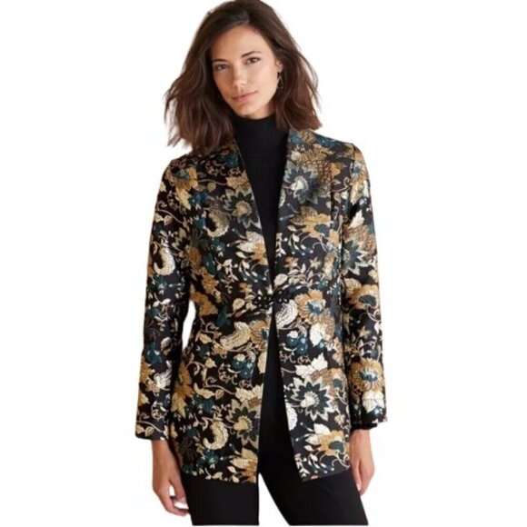 Soft Surroundings Viola Metallic Jacquard Jacket 3X - Picture 1 of 8